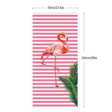 Hoomall Strandtuch Stranddecke Picknickdecke Campingdecke Flamingo Rosa Kokosnussbaum Pool Handtuch Badetuch auf Schwimmen Strand 70cmx150cm/27.6