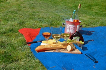 polaar Picknickdecke und Stranddecke, Wasserdicht, Ultraleicht, 4 Personen, mit Heringen - Ideal für den Park, Reise und Camping - 4