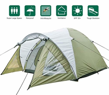 Climecare Kuppelzelt 2-3-4 Personen, Zelte 3 Jahreszeiten Kuppelzelt Outdoor Campingzelt Iglu-Zelt,doppelschichtig Wasserdichtes, 210x210x135cm - 1
