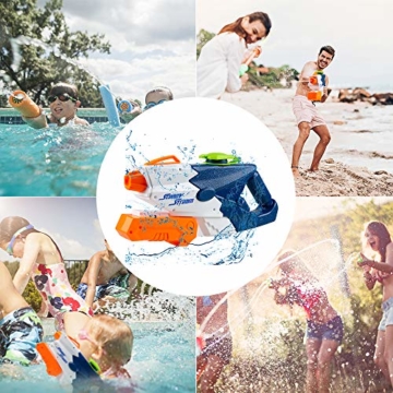 infinitoo Wasserpistole Spritzpistolen 1L, Water Gun Spielzeug für Kinder Water Blaster Badespielzeug Strandspielzeug Erwachsener(Wasser oder Eiswürfel hinzufügen) - 2