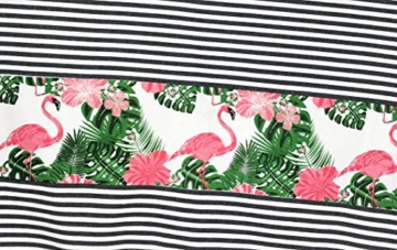 tex family Strandtuch Fouta Flamingo, gestreift, groß, 100 x 200 cm, mit Rucksack Strand, Keep Calm FENROS - 2