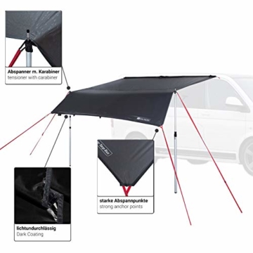 Qeedo Motor Tarp Bus Sonnensegel mit Keder, UV80 Schutz & Dark-Coating, Campingbus, Wohnwagen, Bus Markise - 7