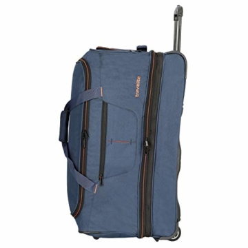 travelite 2-Rad Trolley Reisetasche Gr. L mit Dehnfalte, Gepäck Serie BASICS: Weichgepäck Reisetasche mit Rollen mit extra Volumen, 096276-01, 70 cm, 98 Liter (erweiterbar auf 119 Liter) schwarz - 7