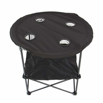Anglertisch Klapptisch Campingtisch Tisch Koffertisch Strandtisch (Tisch rund), Farbe:Gruen - 5