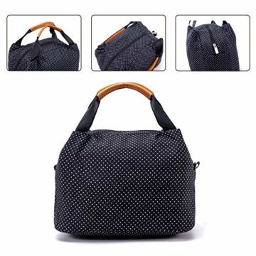 CALIYO Lunchtasche Kühltasche klein Isoliertasche wassedicht Lunchbag mit Reißverschluss Thermotasche faltbar für Arbeit, Schule und unterwegs 9 Liter (Schwarz) - 4