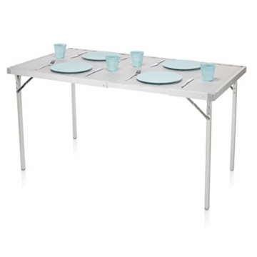 Campart Campingtisch/ Reisetisch - 94/127 x 70 cm wetterbeständige Rolltischfläche aus Aluminium/ erweiterbare Tischplatte, TA-0808 - 2