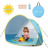 Glymnis Baby Strandmuschel Strandzelt Pop-up Baby Strand Zelt mit trennbarer Pool UV-Schutz UPF 50+ Sun Shade Shelter für Kleinkinder 0-3 Jahre - 1
