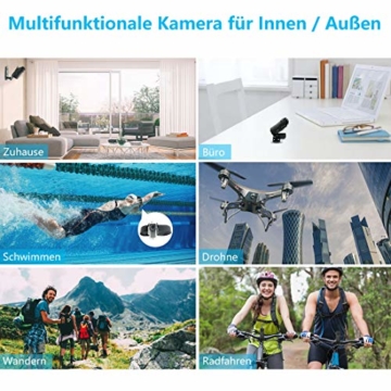 NIYPS wasserdichte Mini Kamera, Full HD 1080P Super Mini Cam, Tragbare Kleine Überwachungskamera mit Aufzeichnung, Kabellose Nanny Cam mit Bewegungserkennung und Infrarot Nachtsicht für Innen/Aussen - 5