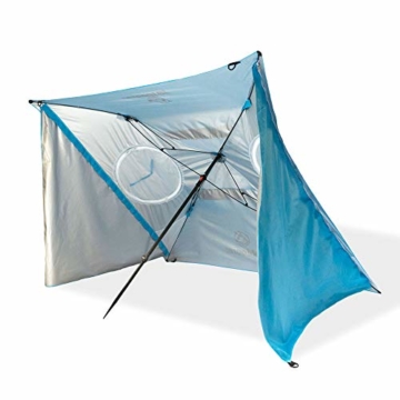 outdoorer Strandschirm Sombrello - Sonnenschirm mit UV Schutz 80, Wind- und Sonnenschutz, Strandmuschel Alternative (eckig, blau) - 4
