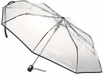 Carlo Milano Regenschirm: Stabiler Automatik-Taschenschirm mit transparentem Dach, Ø 100 cm (Schirm transparent) - 3