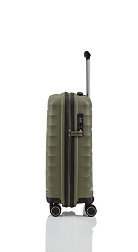TITAN 4-Rad Handgepäck Koffer mit TSA Schloss, erfüllt IATA-Bordgepäckmaß, Gepäck Serie HIGHLIGHT: Leichte Hartschalen Trolleys im Carbon Look, 842406-86, 55 cm, 38 Liter, khaki (grün) - 7