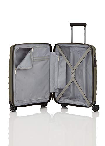 TITAN 4-Rad Handgepäck Koffer mit TSA Schloss, erfüllt IATA-Bordgepäckmaß, Gepäck Serie HIGHLIGHT: Leichte Hartschalen Trolleys im Carbon Look, 842406-86, 55 cm, 38 Liter, khaki (grün) - 8