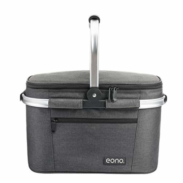 Eono by Amazon - Picknickkorb 22L, isolierter Korb, Kühltasche für den Außenbereich, Dunkelgrau, M - 4