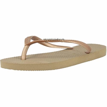 Havaianas Damen Slim Logo Metallic Zehentrenner, Gold (Rose Gold/Rose Gold 5282), 41/42 EU - 1