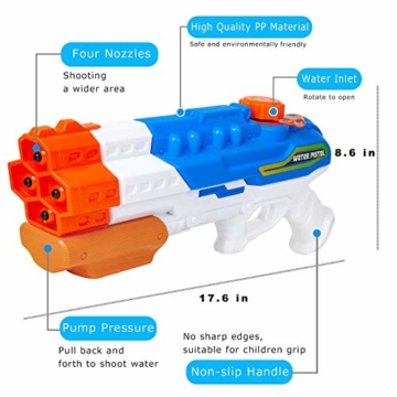 Sunshine smile 4er Düsen Wasserspritzpistole Wasserpistole Wasserspritze Mini Schaumstoff Spritzpistole für Kinder als Mitgebsel - 2