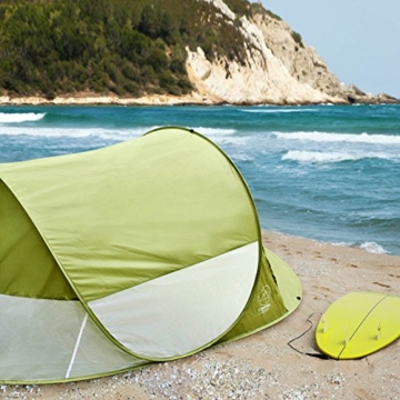 GOODS+GADGETS Canyon Cruise Strandmuschel Pop Up Strand-Zelt Windschutz am Strand Wurfzelt Blitzschnell Selbstaufbauendes Sonnensegel Outdoor Zelt Automatik Muschel mit UV-Sonnenschutz - 6