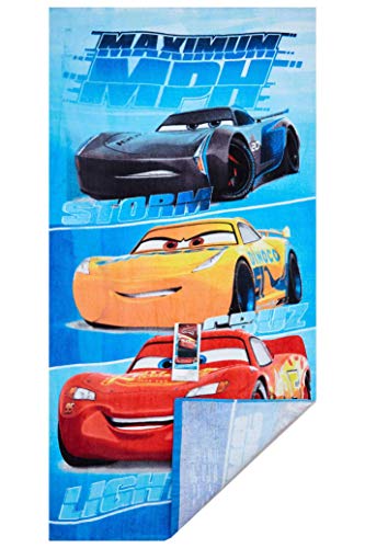 Cars Disney Maximum MPH Strandtuch, Badetuch, Handtuch 70 x 140 cm mit Storm, Cruz und Lightning McQueen aus 100% Baumwolle, für Kinder - 5