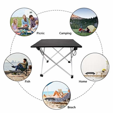 Linkax Tragbar Klapptisch Aluminium Campingtisch mit Tragetasche, Maximale Belastung 30 kg für Camping Picknick, Strand, Garten Grill - 6