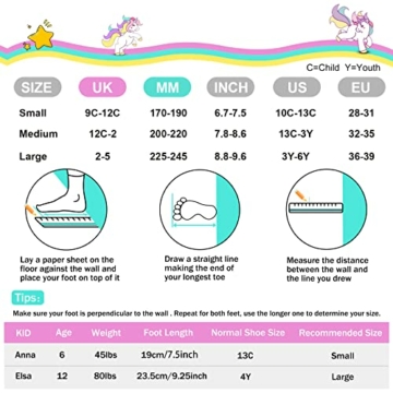 SULIFEEL Rainbow Unicorn Verstellbare Rollschuhe für Kinder mit Leuchtenden Rädern für Mädchen und Jungen Mittel (32-35 EU) - 4