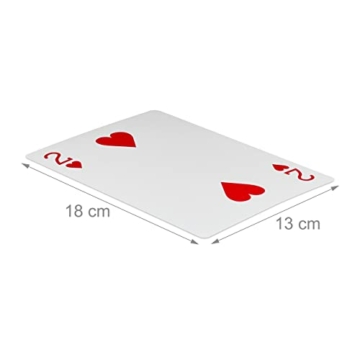 Relaxdays 10023627 Jumbo Pokerkarten, 54 Karten, wasserfeste XXL-Kunststoffspielkarten, Spaßgeschenk o. Deko,18 x 13 cm, bunt - 4