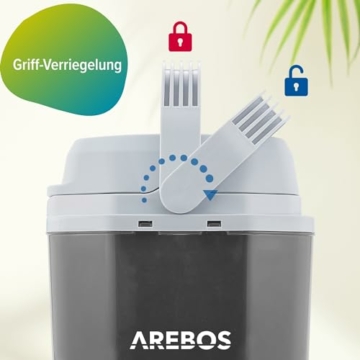 Arebos 25 Liter Kühlbox | zum Kühlen und Warmhalten | Mini Kühlschrank | Thermoelektrische Kühlbox | mit ECO Modus | 12/230 V für Auto und Steckdose | elektrische Kühlbox | Anthrazit - 4