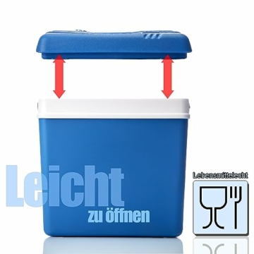 BigDean Kühlbox 24 Liter blau/weiß - Isolierbox mit bis zu 11 Std. Kühlung - Thermobox aus Kunststoff - Outdoor Kühltasche für Camping, Grillen, Picknick & Garten - 4
