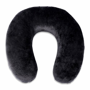 Schramm Rocco e.K. Nackenkissen 4 Farben wählbar Reisekissen Nackenhörnchen orthopädisches Nackenstützkissen Memory-Schaum Travel Neck Pillow, Farbe:schwarz - 2